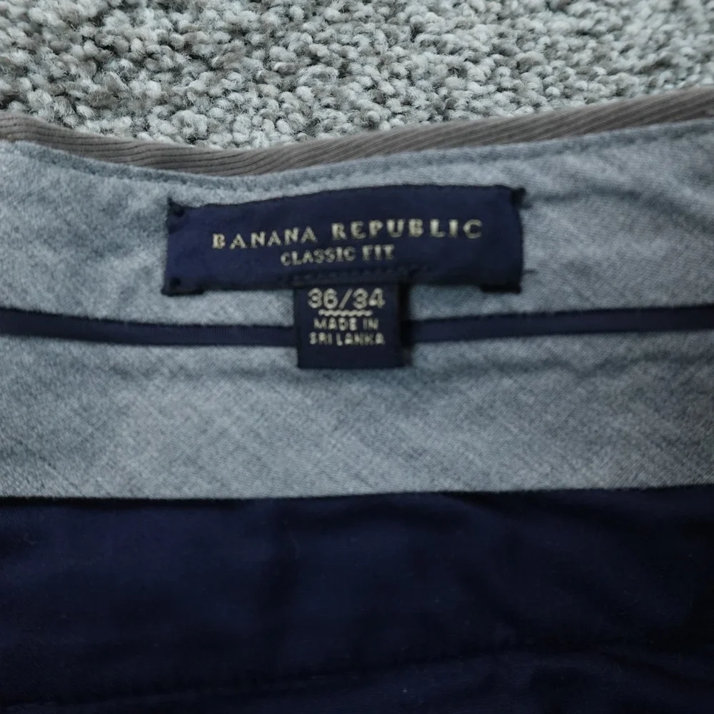 Banana Republic Pants Mens 36X34 Gray Chino Trouser Flat Front Stretch Baggy Y2K